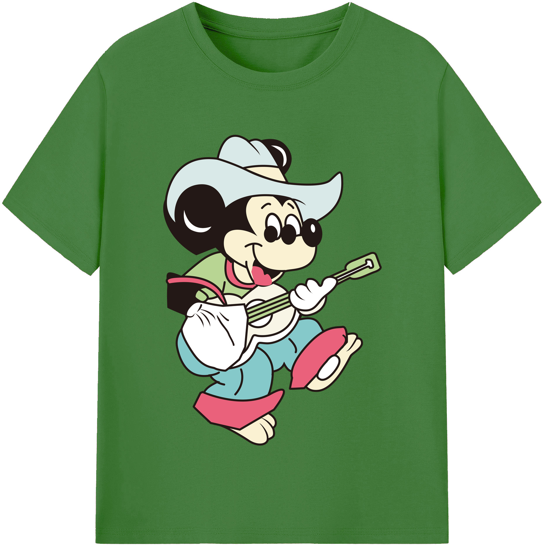 （画像用） ミッキーマウス Mickey Mouse レディースカジュアルプリントTシャツ（綿100％）